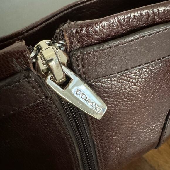 Coach Boots Melody Womens Size 7 Brown Leather Side Zip Wedge Ankle Booties - Picture 4 of 10